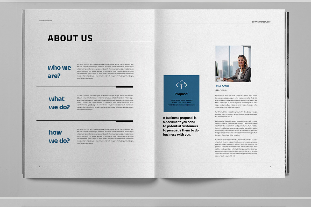 Blue Project Proposal Brochure, a Brochure Template by Boris Cupac (Photo 3 of 7)