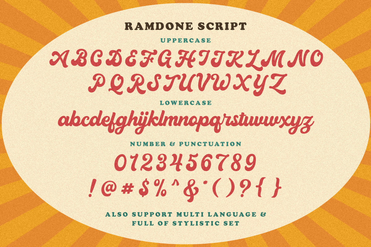 Ramdone - Retro Script, a Script Font by Letterhend Studio (Photo 9 of 12)