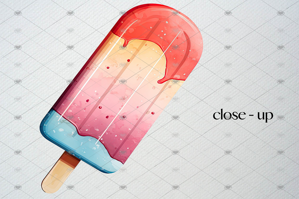 Watercolor Popsicle Clipart Set, a Food Illustration by CropUp Creative (Photo 4 of 5)