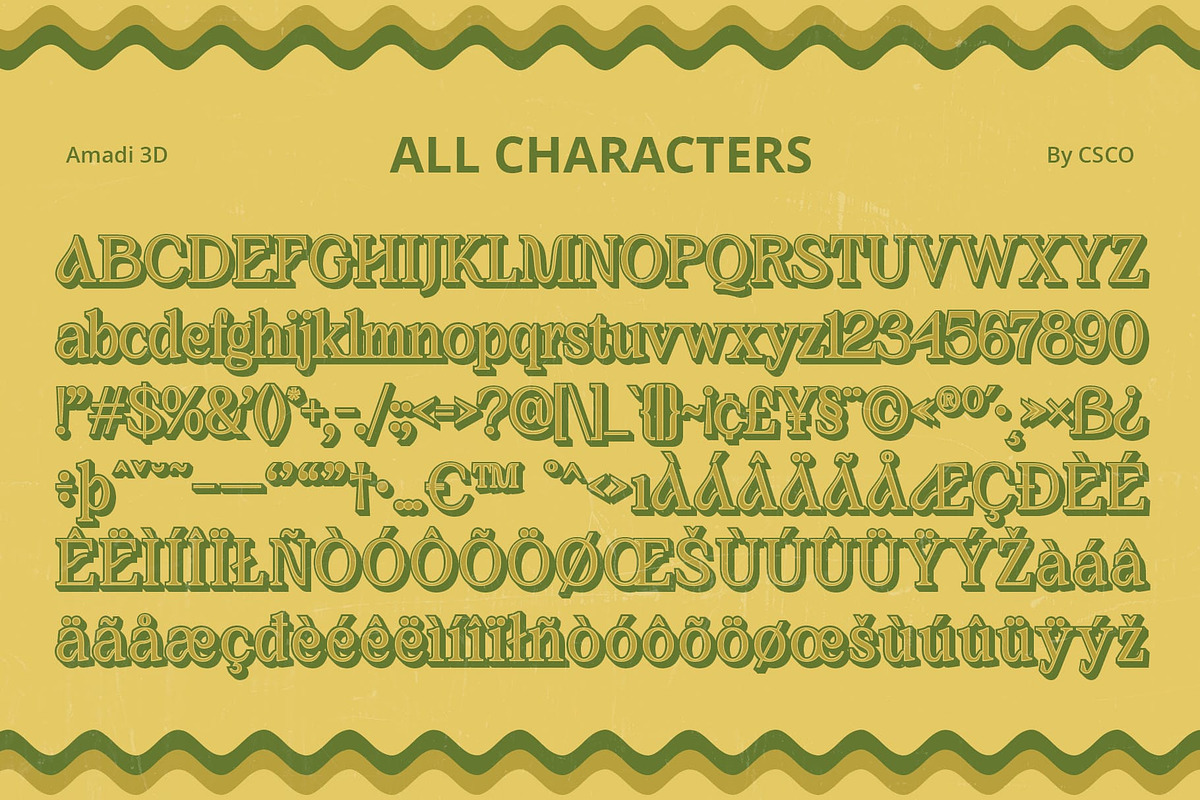 Amadi 3D, a Serif Font by Craft Supply Co. (Photo 3 of 8)