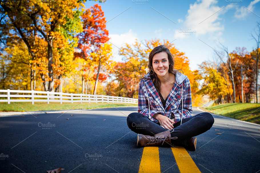 On The Road Containing Smiling Smile And Woman