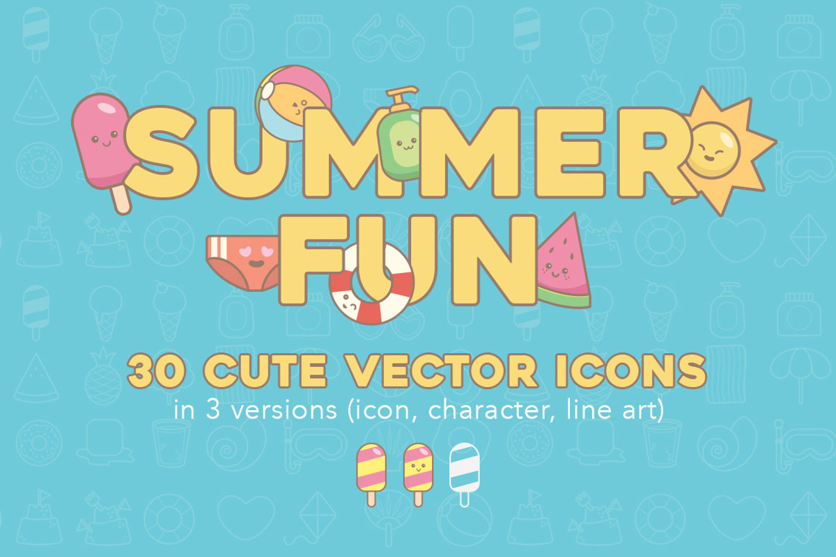 SUMMER FUN VECTOR ICONS, a Graphic by SunnyHunny (Photo 1 of 5)