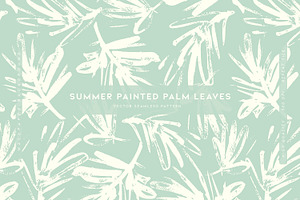 Summer Painted Palm Leaves, a Wallpaper Graphic by MalyskaStudio