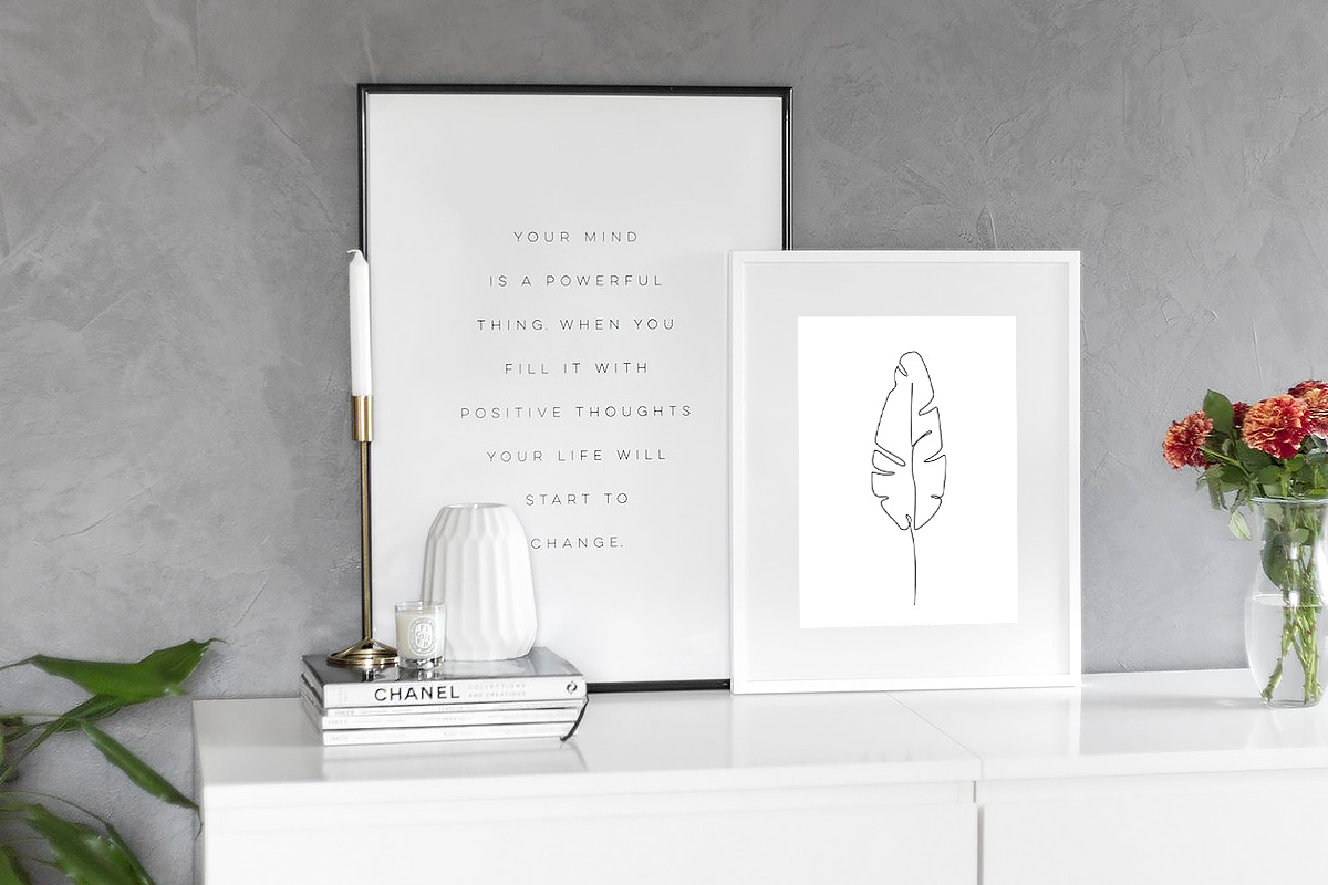 Banana Leaf. One line drawing., a Decorative Illustration by ARg Design (Photo 5 of 5)
