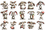 Whimsical Funny Easter Bunny Clipart, an Illustration by OK Design (Thumbnail 3 of 6)