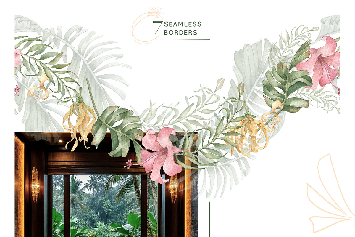 Tropical leaves and birds watercolor, an Illustration by Kate Lanbina (Photo 11 of 19)
