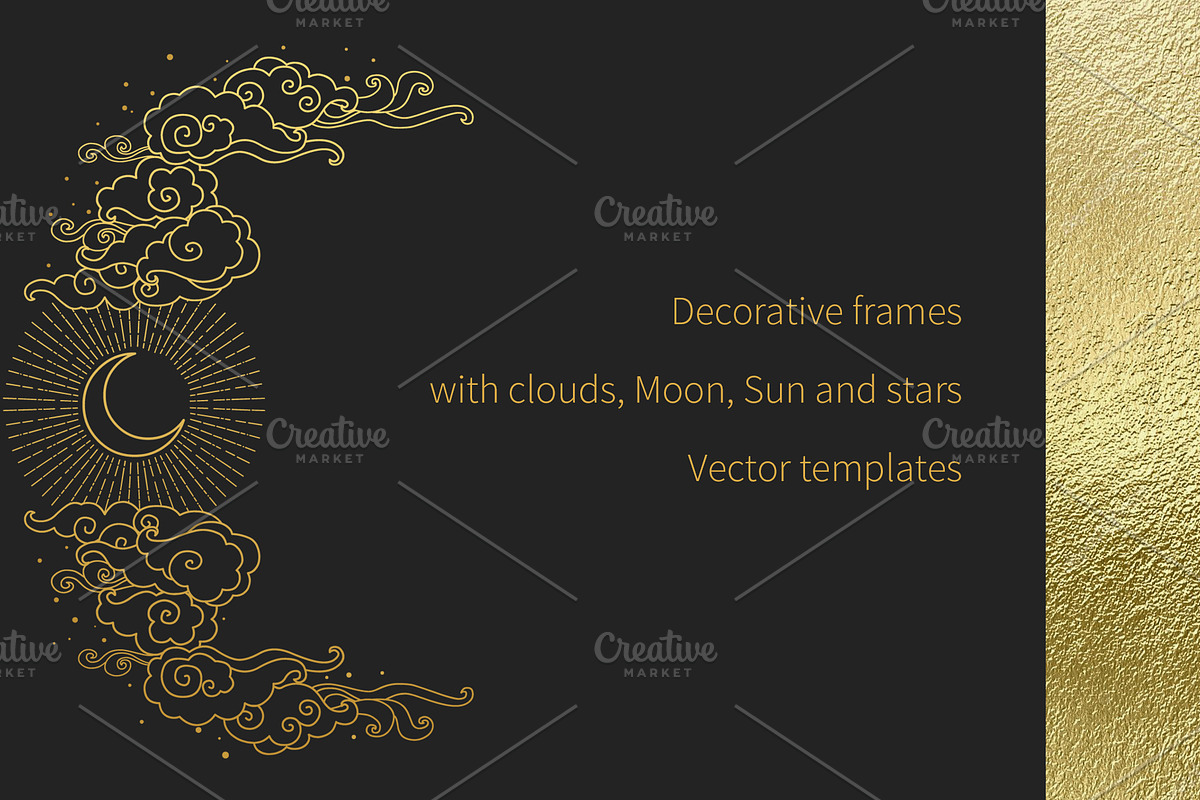Frames with clouds, Sun and Moon, an Object Graphic by Nadia Murash (Photo 1 of 6)