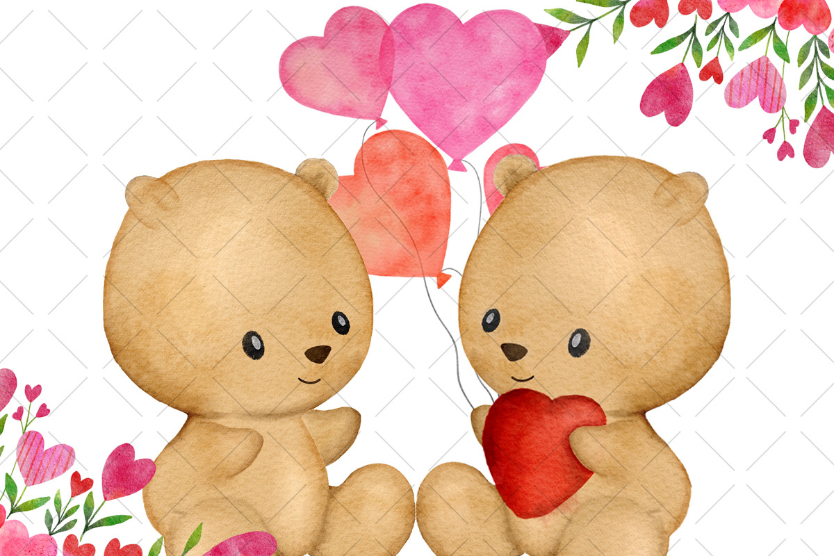 Watercolor Valentines Day Clipart, an Illustration by NancyDzines (Photo 3 of 4)