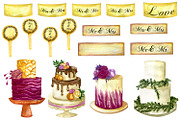 Wedding Clipart, Wedding Invitation, a Background Graphic by Fresh art by Larysa (Thumbnail 2 of 4)