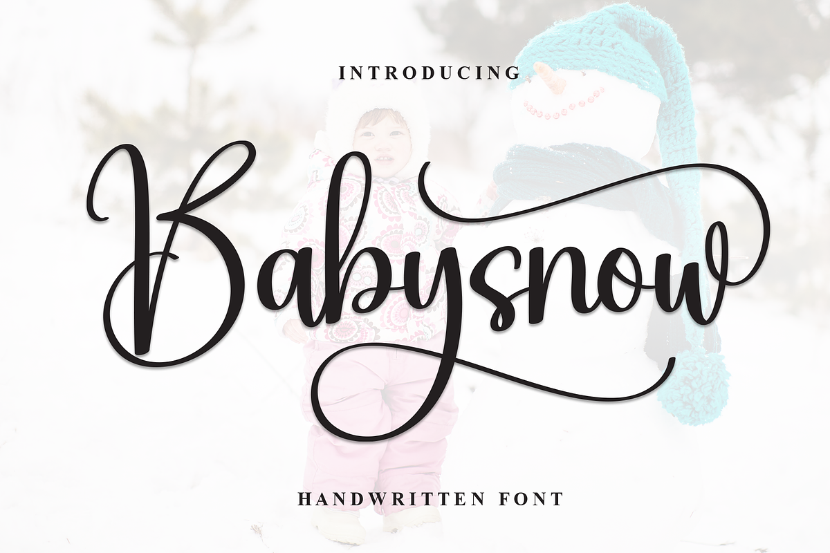 Babysnow | Script Font, a Handwritten Font by Scratchones (Photo 1 of 9)