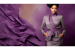 shoot purple and gray background ai, a Beauty & Fashion Photo by pikepicture