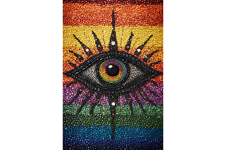 Radiant Mosaic Eye on Bold Texture