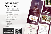 Dark Burgundy Wedding Website, a Landing Page Template by Everyday Perfection (Thumbnail 3 of 13)