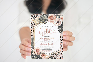 Girl Holding An Invitation Mockup