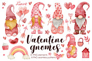 Watercolor Gnomes Valentine's day, a Decorative Illustration by Kira Konoshenko (Thumbnail 1 of 11)