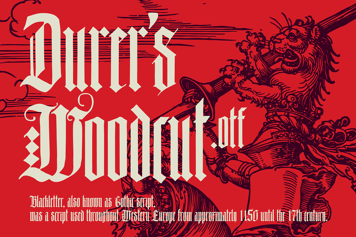 Durers Woodcut blackletter gothic, a Blackletter Font by kaer_shop (Photo 1 of 12)