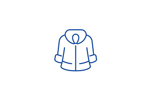 Fur Coat Line Icon Concept. Fur Coat