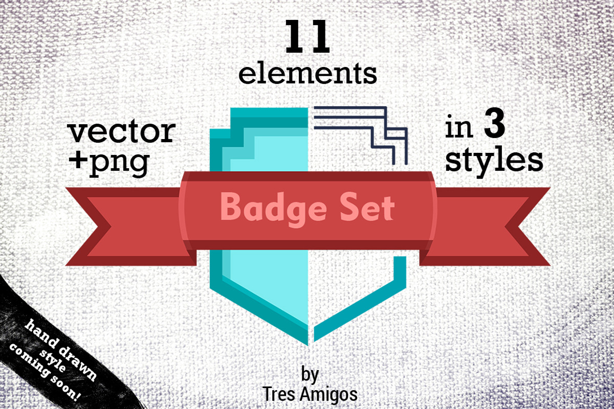 Vector badge set 11 pc. in 3 styles, a Templates & Theme by 4pixel (Photo 1 of 5)