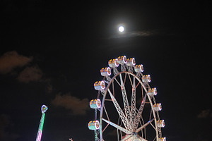 Ferris wheel with full moon