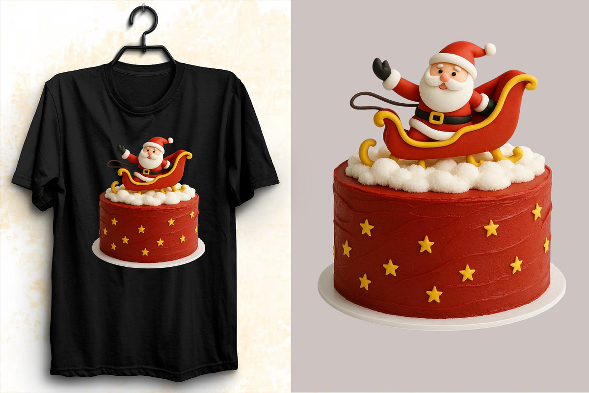 Christmas Cake Sublimation Clipart B, an Illustration by SVGArt (Photo 6 of 8)