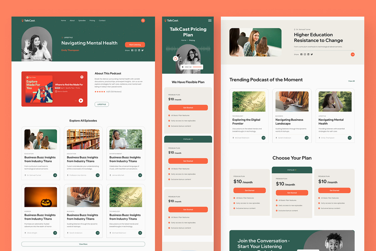 TalkCast - Podcast Website Framer, a Websites & App Template by peterdraw (Photo 5 of 5)