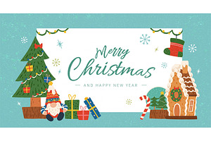 Hand drawn Christmas holiday banner, a Card Template by TotallypicRF