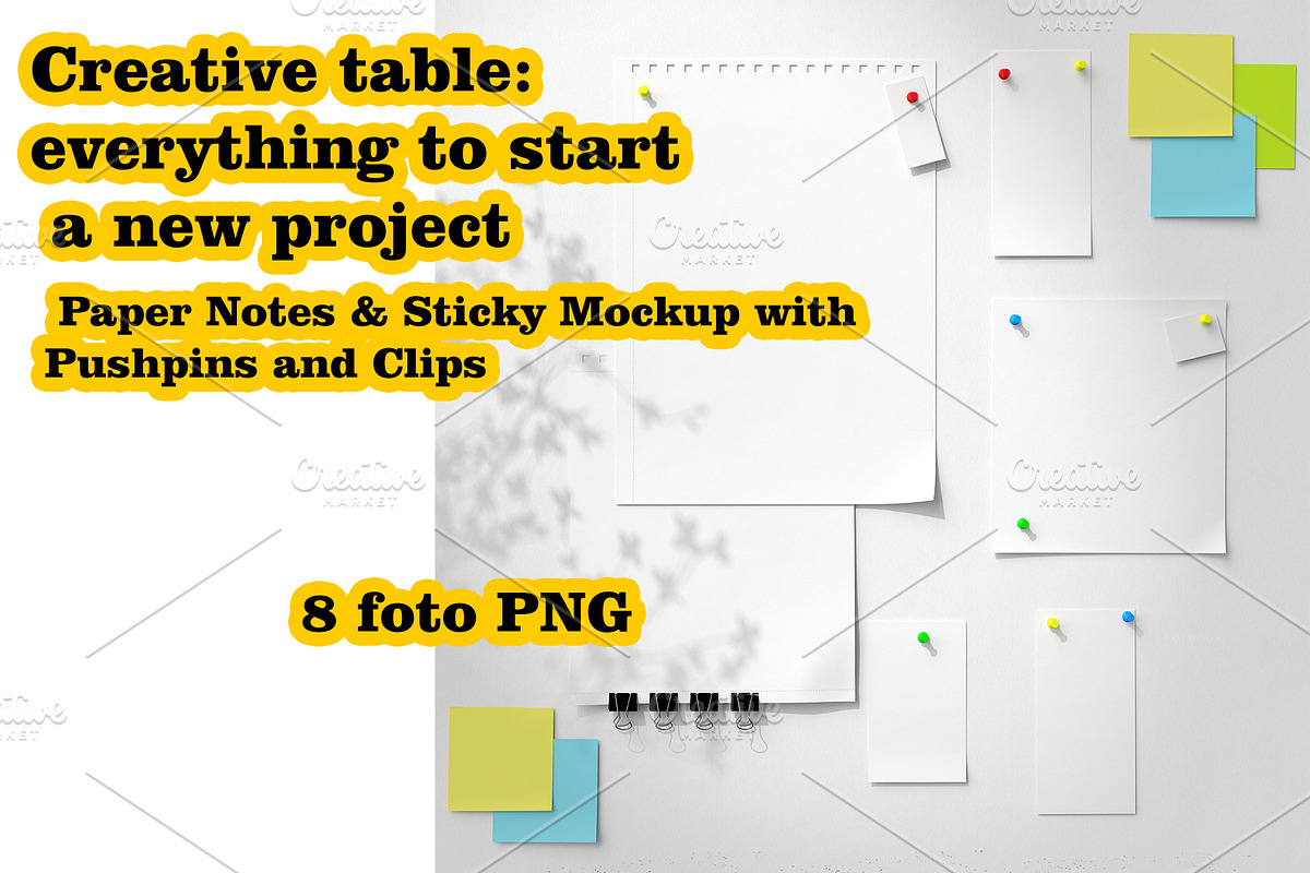 Paper Notes & Sticky Mockup, a Merchandise Mockup by Tempera (Photo 1 of 2)
