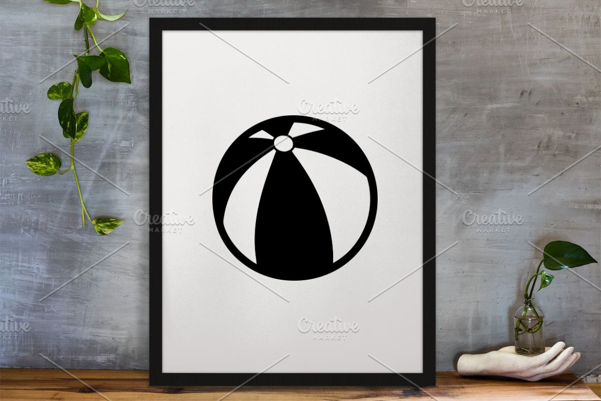 Beach Ball Silhouette SVG, a Sport Illustration by newminddesign (Photo 2 of 3)