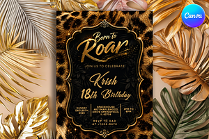Leopard Print Birthday Invitation, an Invitation Template by InvitingStorys