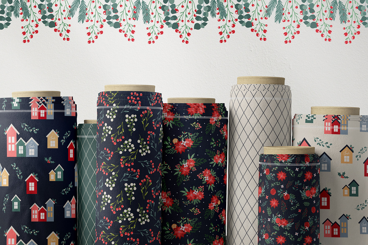 Christmas Florals Bundle, a Decorative Illustration by Cozy pattern shop (Photo 7 of 13)