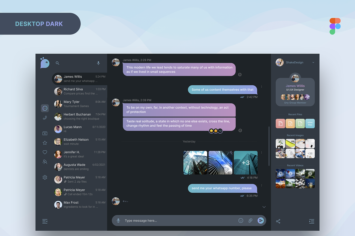 Uny Chat v1.0 - Figma Template, an App Template by emagweb (Photo 18 of 39)