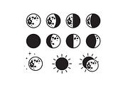 Moon Phases Icon Set, an Icon by MarkieAnn Creative (Thumbnail 2 of 4)
