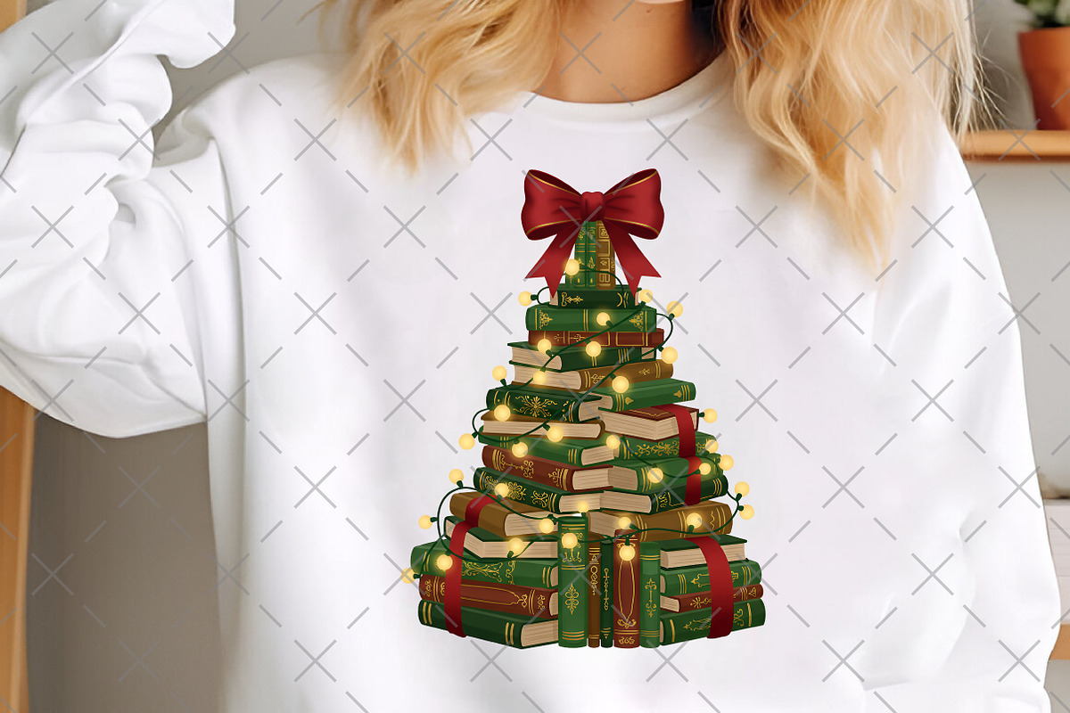 Christmas Book Tree Librarian PNG, an Illustration by Craft Nest (Photo 3 of 6)