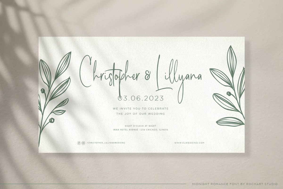 Handwritten Font | Midnight Romance, a Script Font by Rochart (Photo 2 of 7)