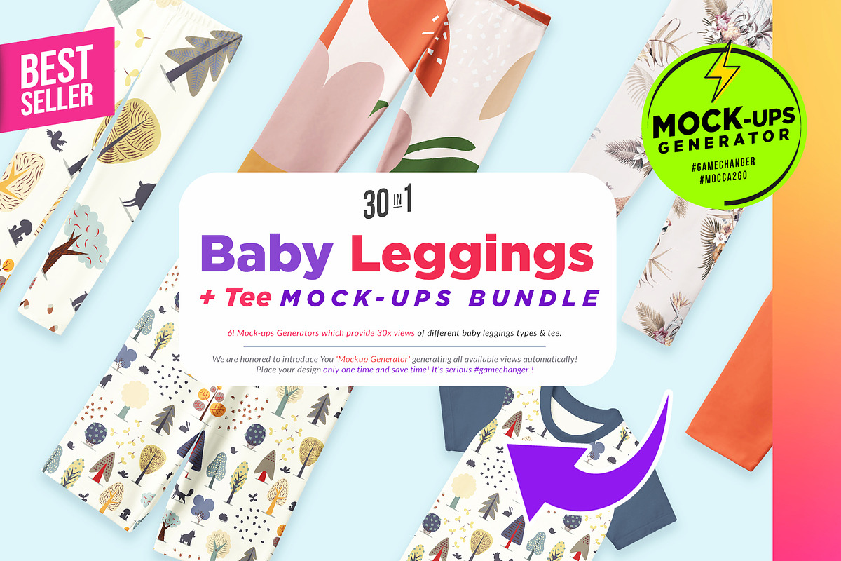 Baby Leggings 30x Mock-ups Bundle, a Bottom Mockup by Mocca Mockups Store (Photo 1 of 8)