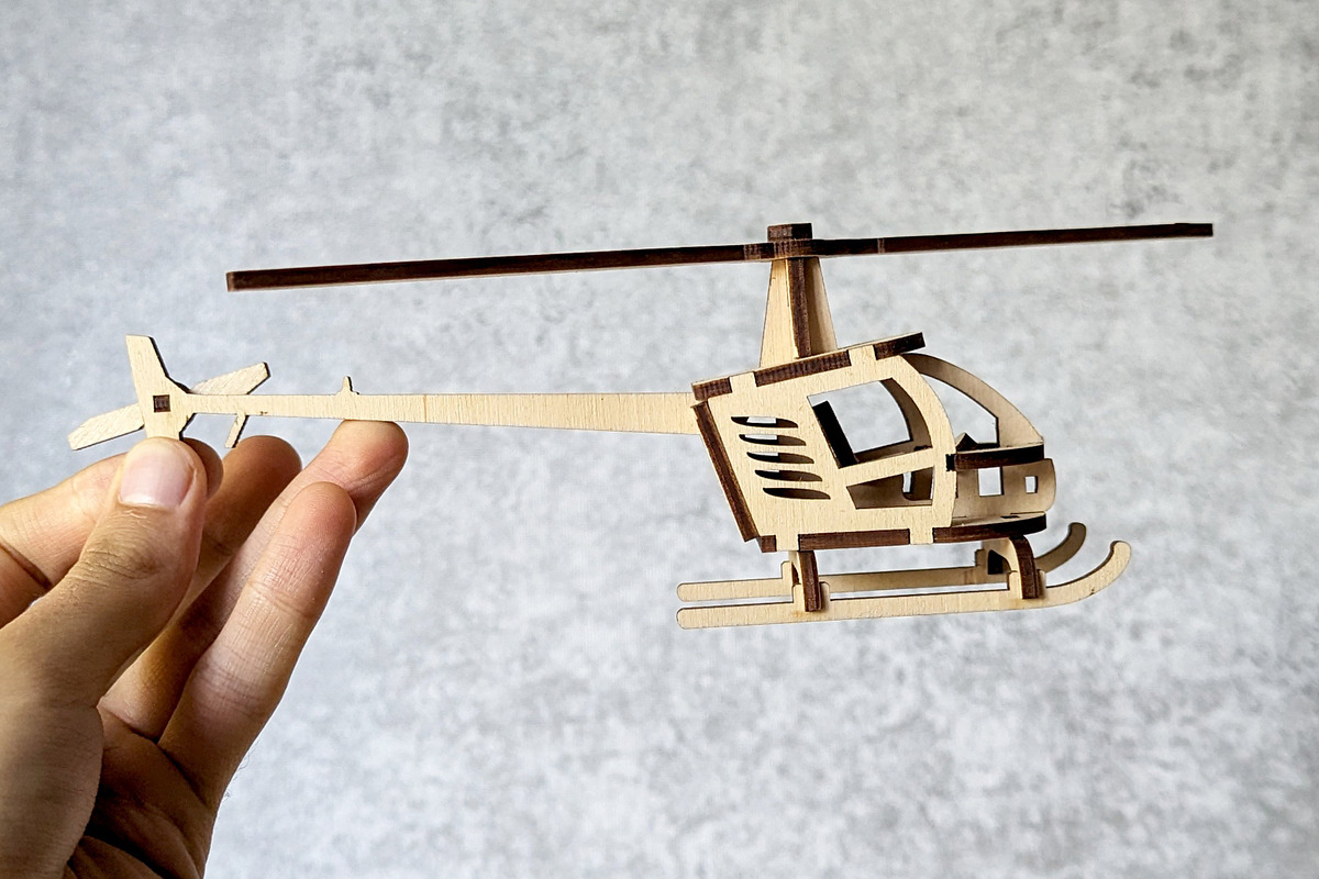 Helicopter - Laser Cut File, an Object Graphic by VectorPainter (Photo 5 of 13)