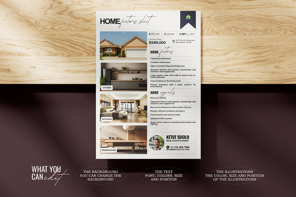 Realtor Property Listing Sheet, a Flyer Template by Prapti Design (Photo 2 of 10)