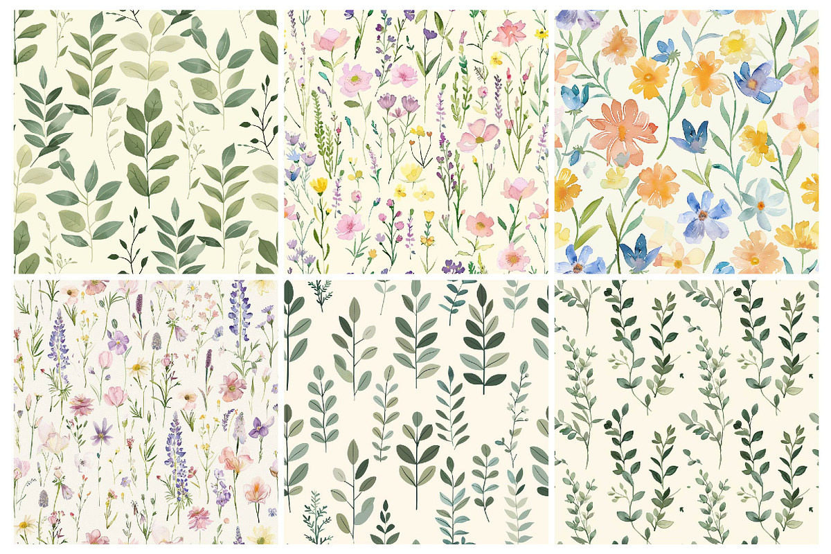 Easter Herb Garden Pattern, a Texture Illustration by DreamPrint404 (Photo 3 of 3)