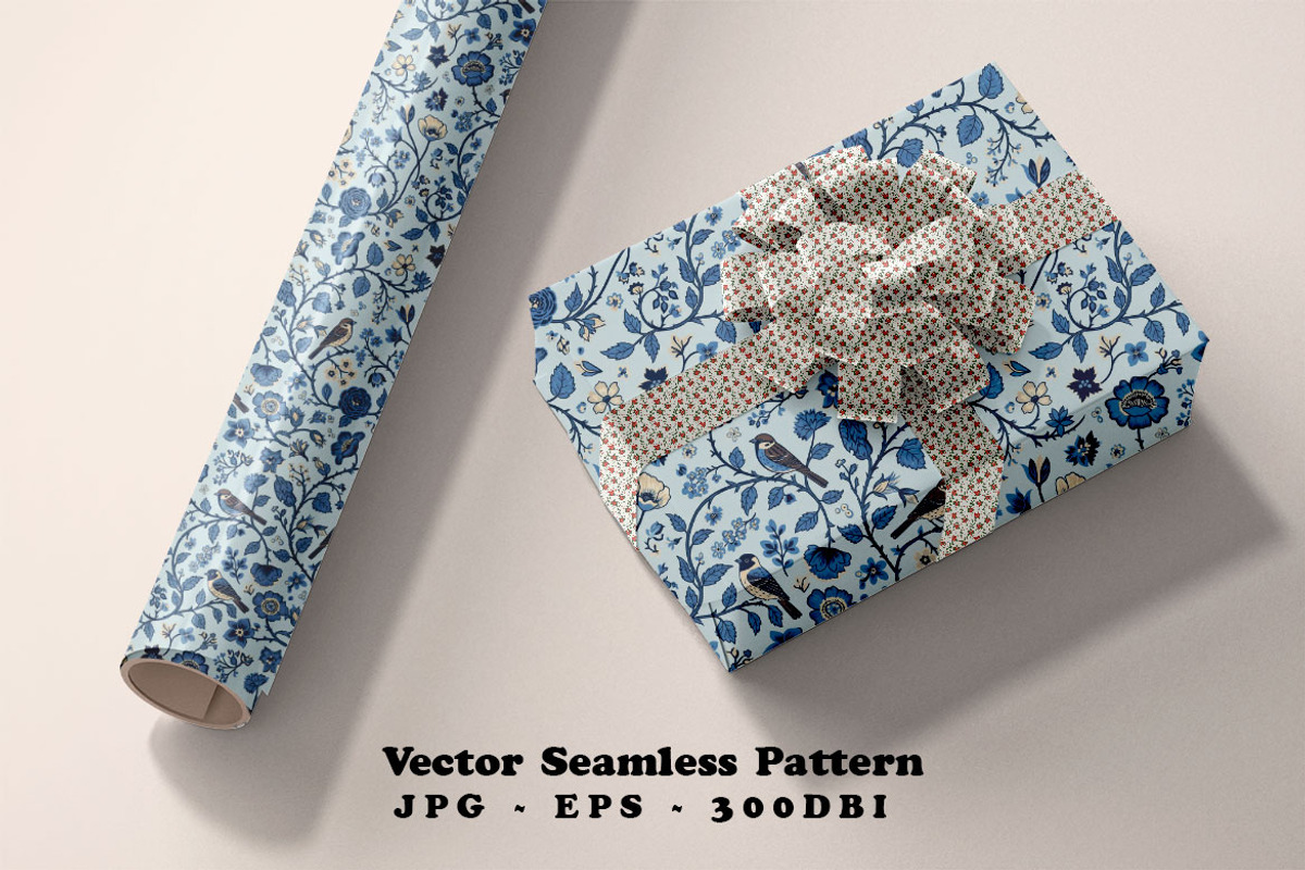 Rustic Songbirds Seamless Vector, a Pattern Graphic by one-touch (Photo 5 of 10)