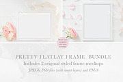 2 Floral Frame Flatlay Mockups, a Print Template by Plums Pixel Love (Thumbnail 1 of 3)