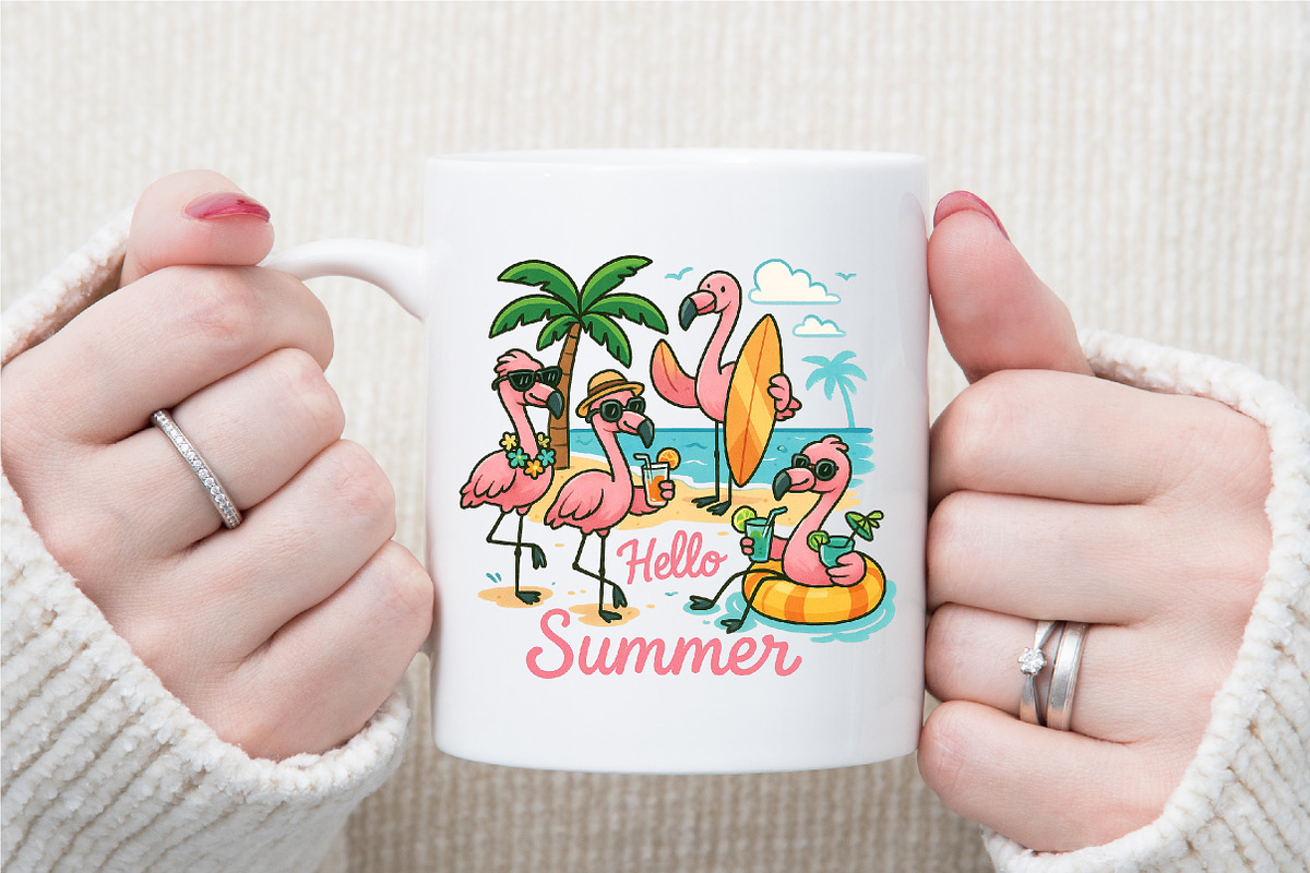 Flamingo Summer Png Sublimation Desi, an Illustration by Sublimation Artist (Photo 8 of 9)