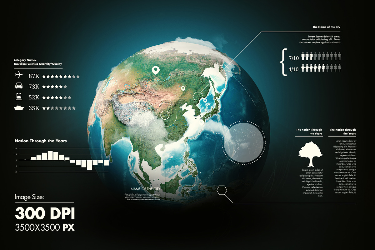 Earth, World Continents - Mega UI V1