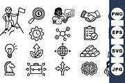 Business Strategy Icon Set, an Illustration by designvectx (Thumbnail 1 of 3)