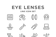 Set line icons of contact lenses, an Outline Icon by motorama (Thumbnail 1 of 2)