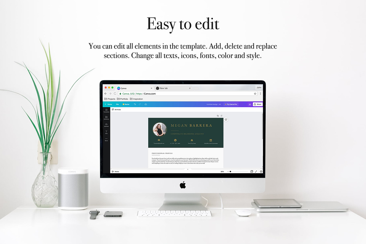 Elegant Resume Template Pack | Canva, a Resume Template by Lux Resume (Photo 7 of 9)