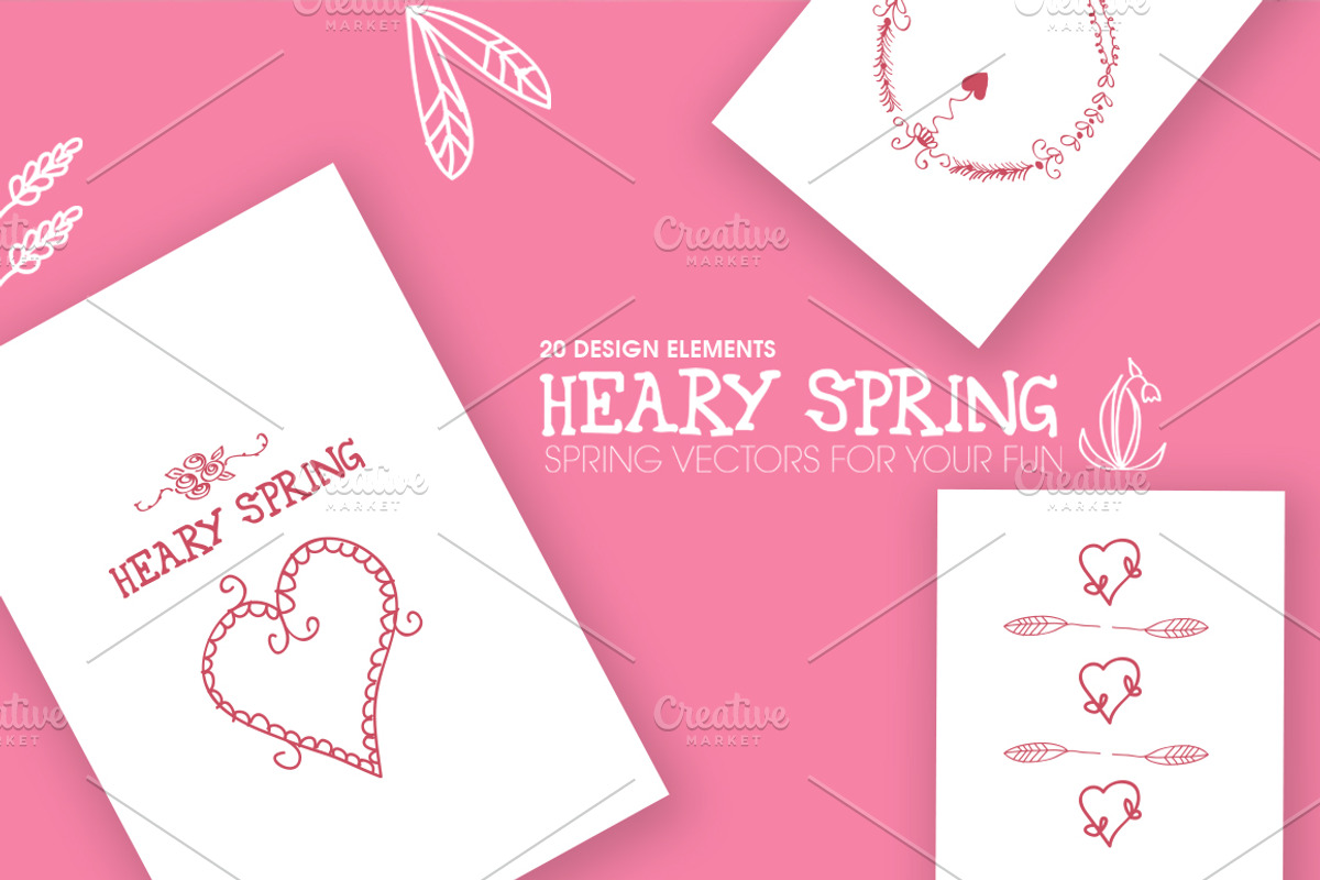 Vector Spring Hearts, an Illustration by KatjaPotokar (Photo 2 of 2)