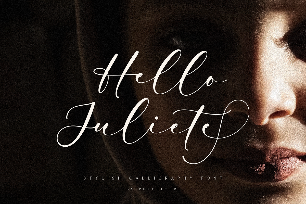 Hello Juliete calligraphy font, a Script Font by Pen Culture (Photo 1 of 9)