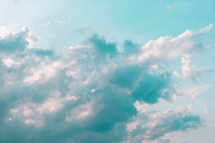 Green mint color sky with cloud, a Nature Photo by ArtBackground