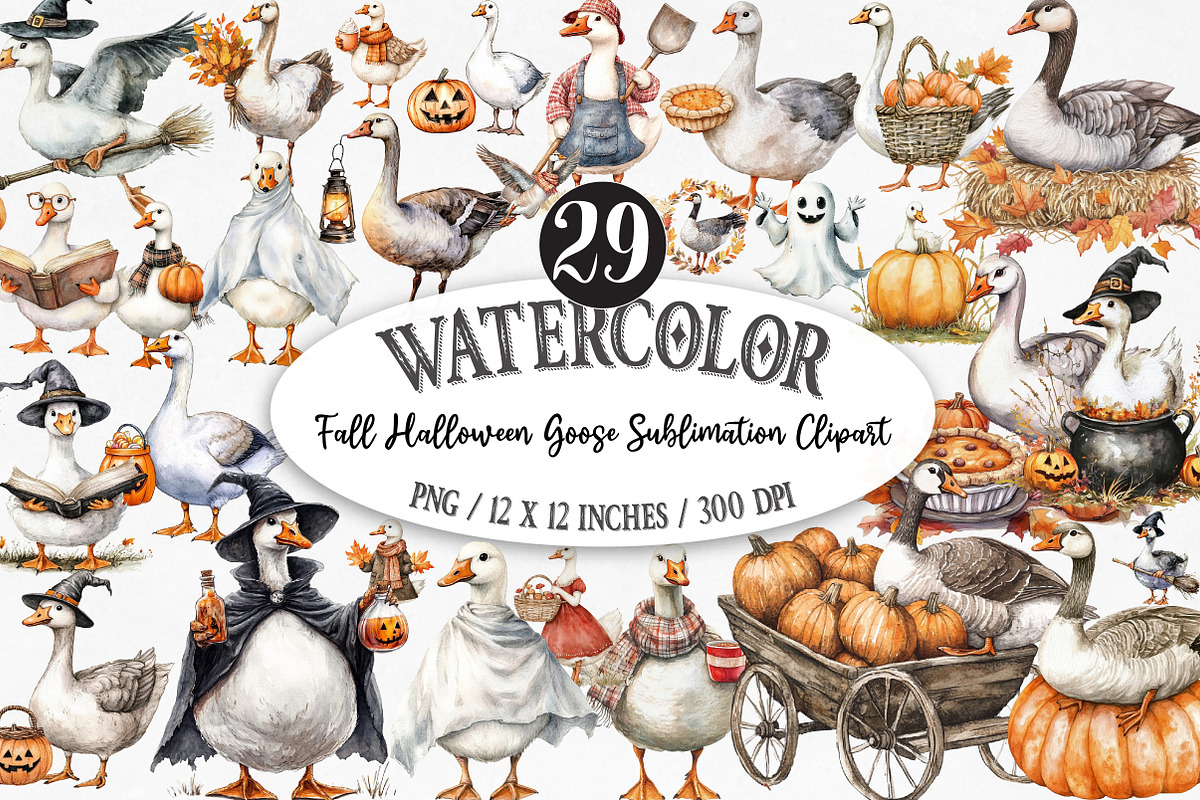 Fall Halloween Goose Sublimation, an Illustration by Designking (Photo 1 of 5)