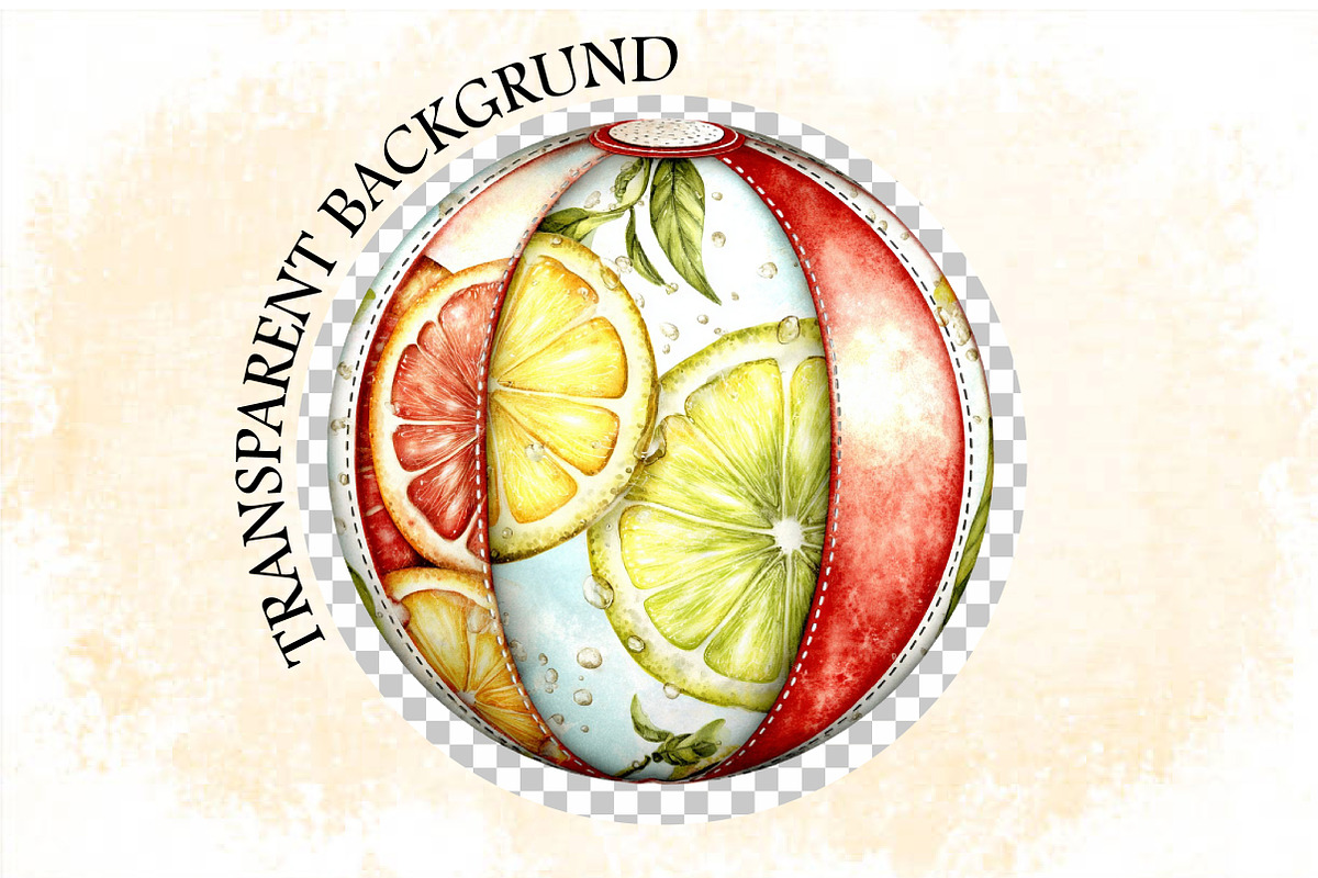 Whimsical Summer Beach Ball Clipart, an Illustration by SVGArt (Photo 9 of 9)